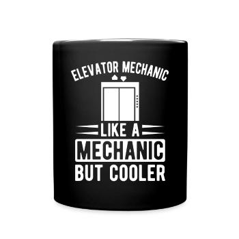 Drôle Inspecteur d’ascenseur Ascenseur Mécanicien Glacière - Mug uni - noir - Devant