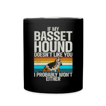 Basset Hound Gifts - Tasse einfarbig - Schwarz - Vorne