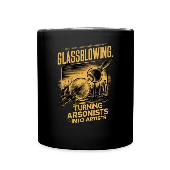 Le soufflage de verre : les pyromanes en artistes - Mug uni - noir - Devant