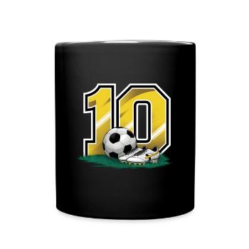 10e anniversaire 10 ans de football Joueur de football - Mug uni - noir - Devant