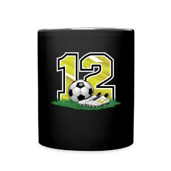 12th Birthday 12 Years Soccer Soccer Player - Full Colour Mug - black - Front