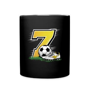 7th Birthday 7 Years Soccer Soccer Player - Full Colour Mug - black - Front