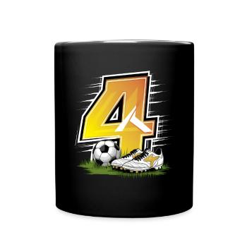 4ème anniversaire 4 ans de football Joueur de football - Mug uni - noir - Devant