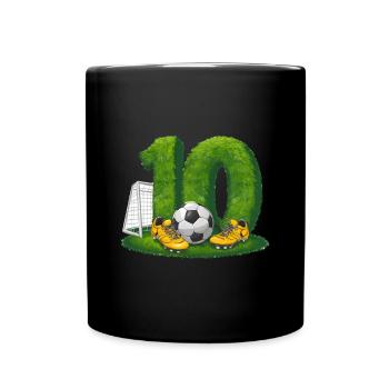 10e anniversaire 10 ans de football Joueur de football - Mug uni - noir - Devant