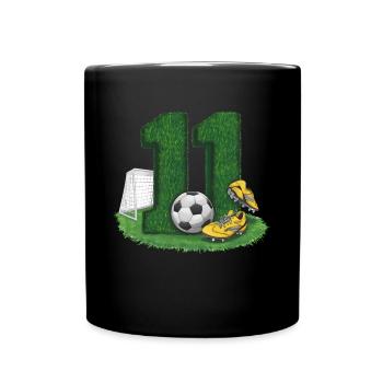 11e anniversaire 11 ans de football Joueur de football - Mug uni - noir - Devant