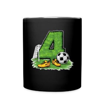 4ème anniversaire 4 ans de football Joueur de football - Mug uni - noir - Devant