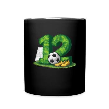 12th Birthday 12 Years Soccer Soccer Player - Full Colour Mug - black - Front