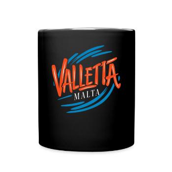 Valletta Malta souvenir for travelers - Full Colour Mug - black - Front