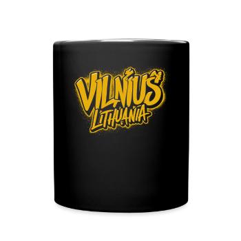 Vilnius Lithuania souvenir lettering - Full Colour Mug - black - Front
