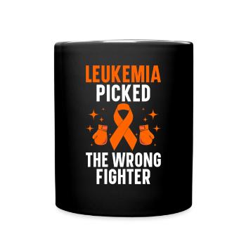 leukemia awareness blood cancer fight - Full Colour Mug - black - Front