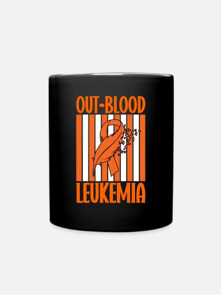 leukemia awareness blood cancer fight - Full Colour Mug - black
