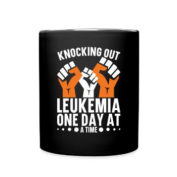 leukemia awareness blood cancer fight - Full Colour Mug - black - Front