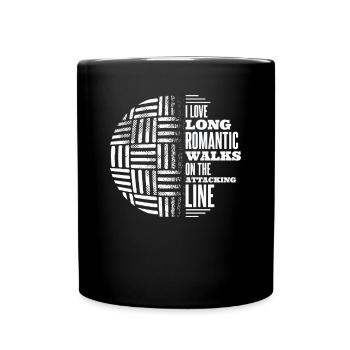 Love Long Romantic Walks On Attacking Line Team - Full Colour Mug - black - Front