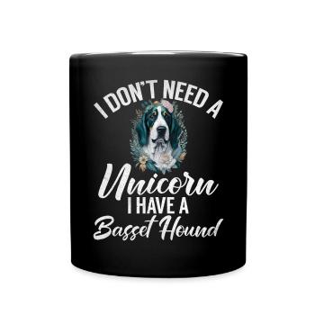 Basset Hound Gifts - Tasse einfarbig - Schwarz - Vorne