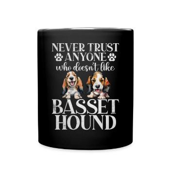 Basset Hound Gifts - Tasse einfarbig - Schwarz - Vorne