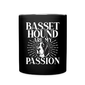 Basset Hound Gifts - Tasse einfarbig - Schwarz - Vorne