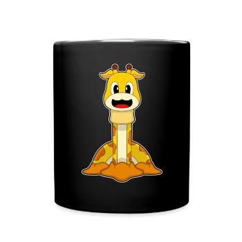 Girafe drôle - Mug uni - noir - Devant