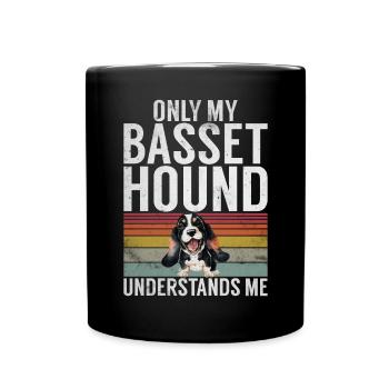 Basset Hound Gifts - Tasse einfarbig - Schwarz - Vorne