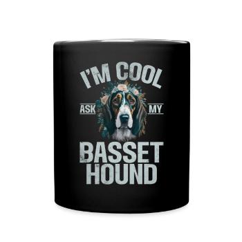 Basset Hound Gifts - Tasse einfarbig - Schwarz - Vorne