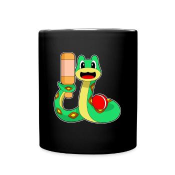 Schlange Cricket Cricketschläger - Tasse einfarbig - Schwarz - Vorne