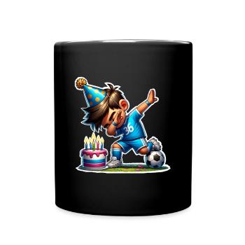 Football Dabbing Birthday Kids - Full Colour Mug - black - Front