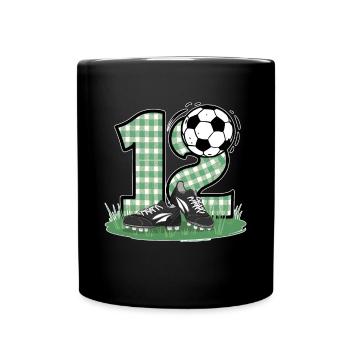 12th Birthday 12 Years Soccer Soccer Player - Full Colour Mug - black - Front