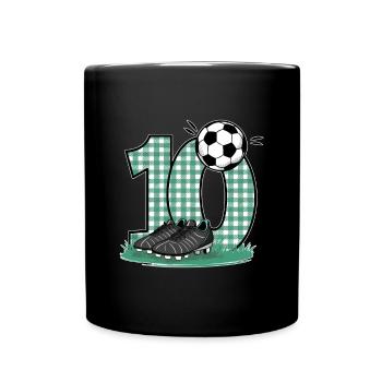 10e anniversaire 10 ans de football Joueur de football - Mug uni - noir - Devant