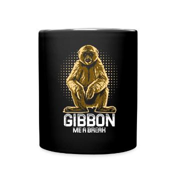 Gibbon - Drôle de dicton - Mug uni - noir - Devant