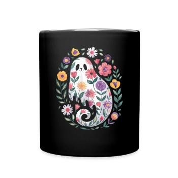 fleur Déco florale Halloween - Mug uni - noir - Devant
