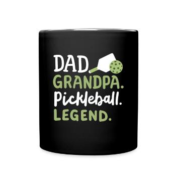 Pickleball-Spieler Papa Opa - Tasse einfarbig - Schwarz - Vorne