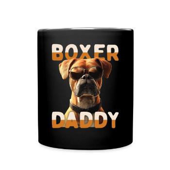 Deutscher Boxer Dad Hund Papa Vatertag Boxer Daddy - Tasse einfarbig - Schwarz - Vorne