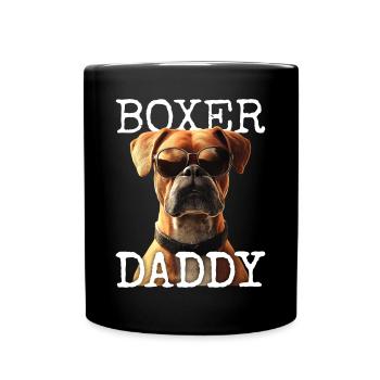 Deutscher Boxer Dad Hund Papa Vatertag Boxer Daddy - Tasse einfarbig - Schwarz - Vorne