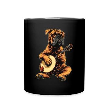 Bullmastiff Chien Joueur de Banjo Bluegrass - Mug uni - noir - Devant
