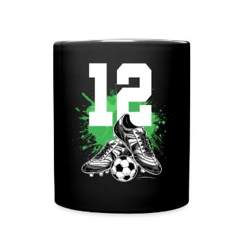 12th Birthday 12 Years Soccer Soccer Player - Full Colour Mug - black - Front
