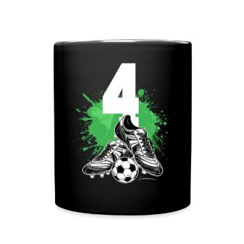 4ème anniversaire 4 ans de football Joueur de football - Mug uni - noir - Devant