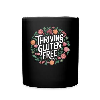 Flourishing Gluten Free Life Gluten Free - Full Colour Mug - black - Front