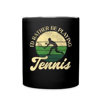 drôle de raquette de joueur de tennis que j’aurais - Mug uni - noir - Devant