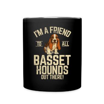 Basset Hound Gifts - Tasse einfarbig - Schwarz - Vorne