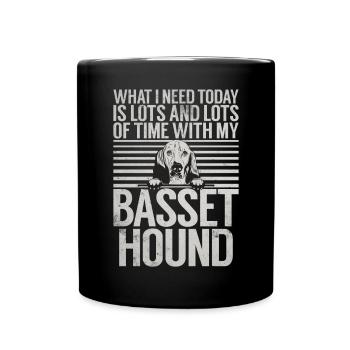 Basset Hound Gifts - Tasse einfarbig - Schwarz - Vorne