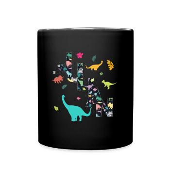 JULIAN - Schöner Jungen Name mit Dinosaurier - Tasse einfarbig - Schwarz - Vorne