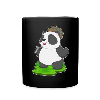 Panda Singer Chant au micro - Mug uni - noir - Devant