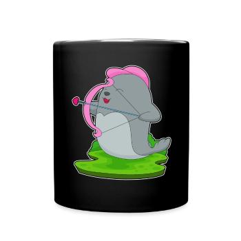 Seal Archer Arrow Bow - Full Colour Mug - black - Front