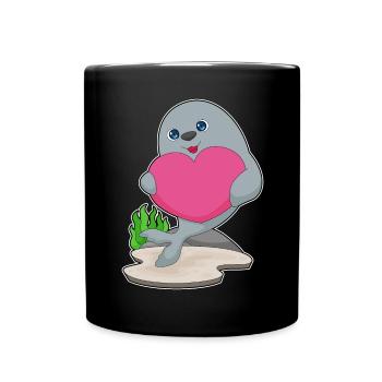Seal Heart - Full Colour Mug - black - Front