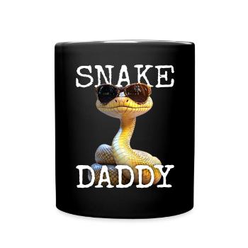 Snake Daddy Papa Schlange Vatertag Schlangen Dad - Tasse einfarbig - Schwarz - Vorne