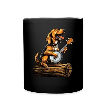 Coonhound Dog Joueur de banjo bluegrass - Mug uni - noir - Devant