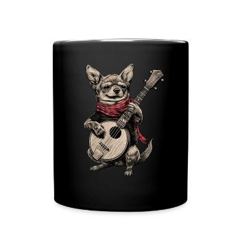 Chihuahua chien Bluegrass Joueur de banjo - Mug uni - noir - Devant
