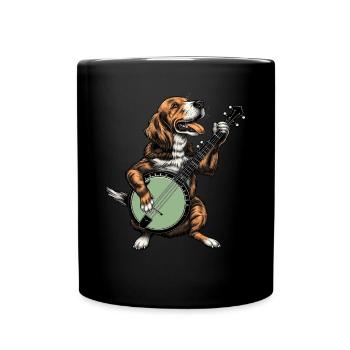 Coonhound Dog Joueur de banjo bluegrass - Mug uni - noir - Devant