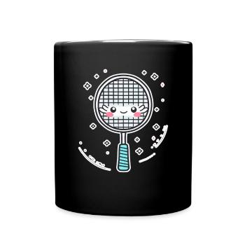 Badminton Racket Comic Look - Full Colour Mug - black - Front