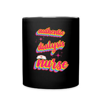 Authentic Dialysis Nurse Retro Style - Full Colour Mug - black - Front