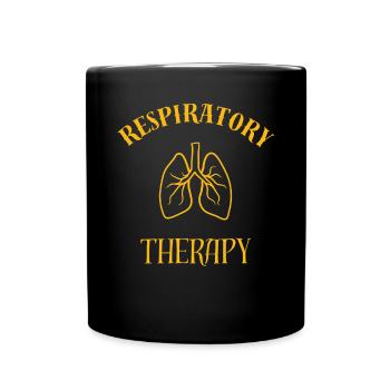Respiratory Therapy Golden Lungs - Full Colour Mug - black - Front
